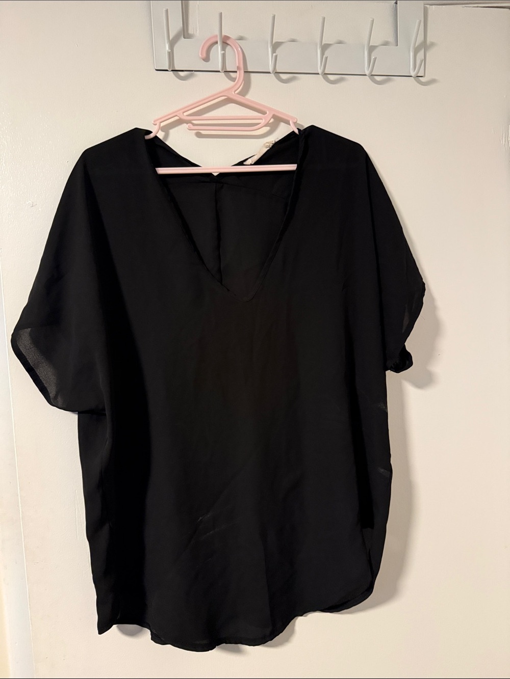 Lush Black V-Neck Dolman Sleeve Tunic